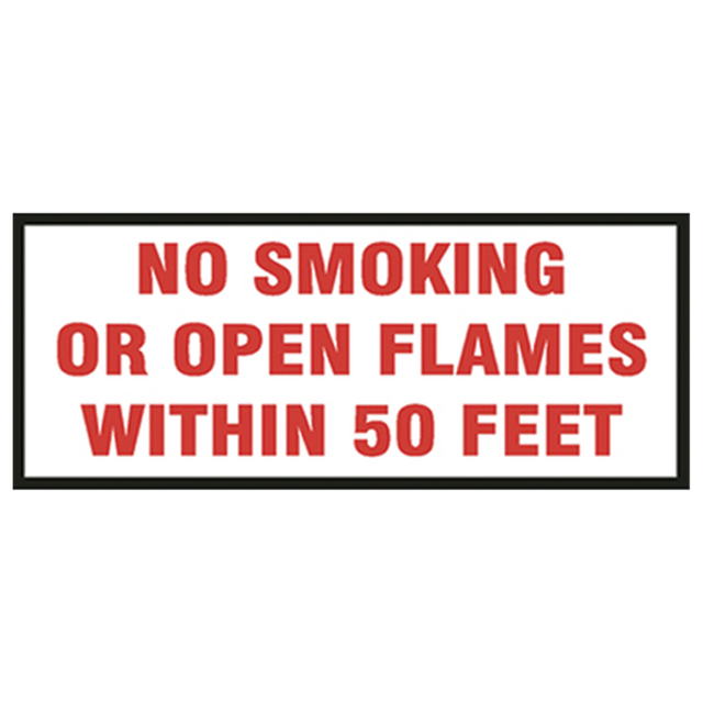 V26-B (Douglass) Decal-Vinyl No Smoking Or Opn Flme