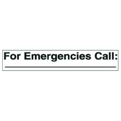 V27 (Douglass) Decal-Vinyl Emer Call Blk/Wht 1.15X3