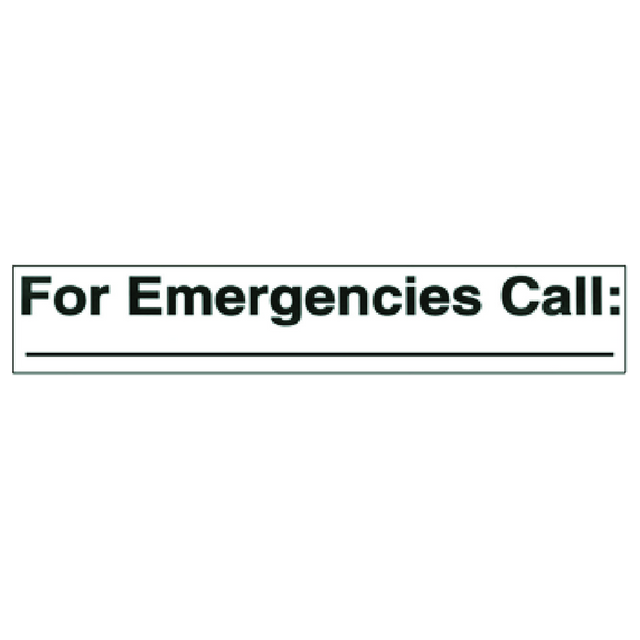 V27 (Douglass) Decal-Vinyl Emer Call Blk/Wht 1.15X3