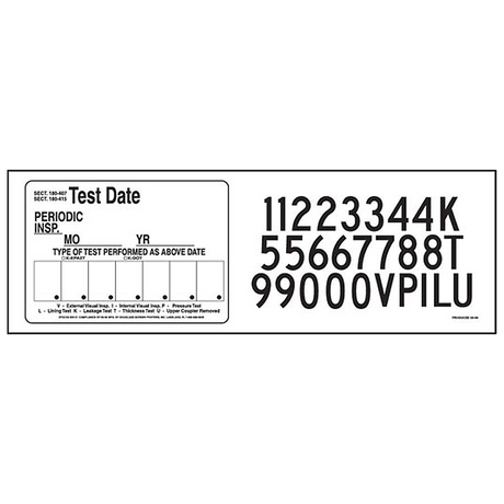 V31 (Douglass) Decal-Vinyl Periodic Insp Kit Blk/Wht