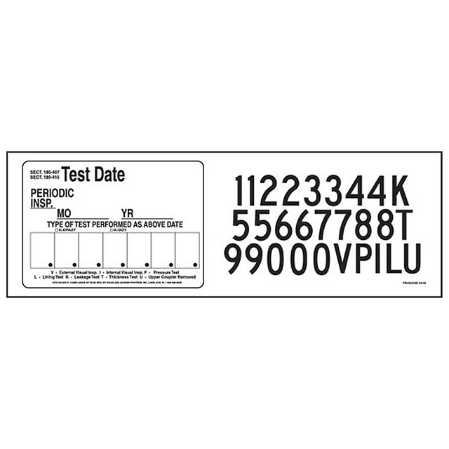 V31 (Douglass) Decal-Vinyl Periodic Insp Kit Blk/Wht