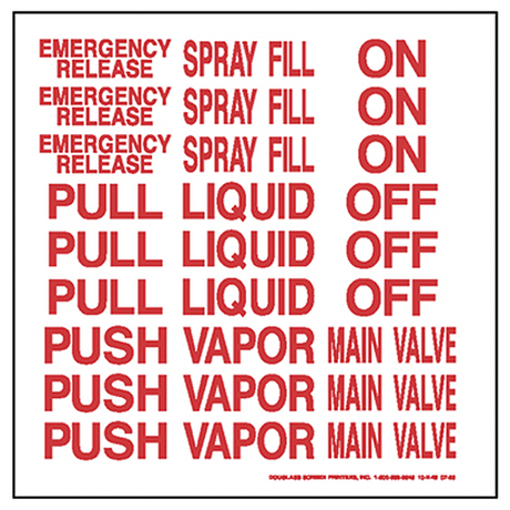 V45 (Douglass) Decal-Vinyl Id Label Set Bulk Trucks