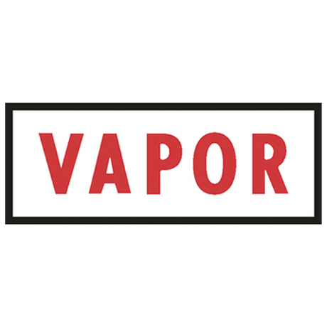 V91 (Douglass) Decal-Vinyl Vapor Label Red/Wht 4 X 1