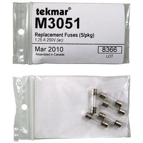 M3051 (Tekmar) | Replacement Fuses (5/PKG) 1.25 A 250V