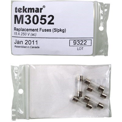 M3052 (Tekmar) | Replacement Fuses (5/PKG) 15 A 250 V (