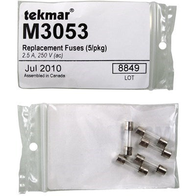 M3053 (Tekmar) | Replacement Fuses (5/PKG) 2.5 A 250 V