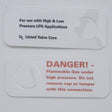 MEJ607-03/100 (Marshall Excelsior) Schrader Warning Label For