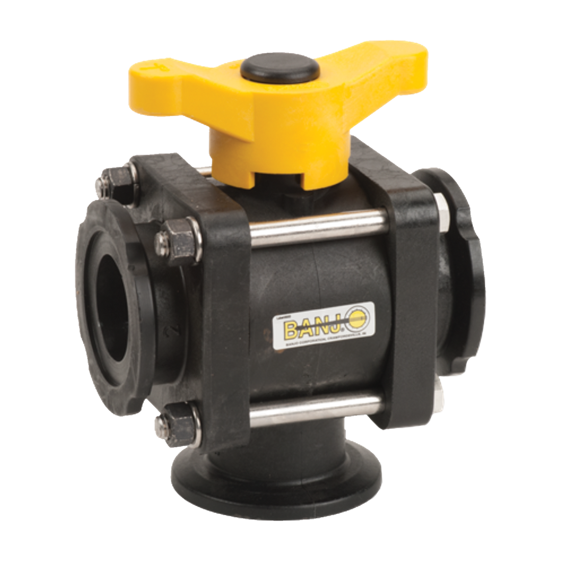MV200BL (Banjo) Valve-Mfld Ball 2 Flg 3-Way Bottom Load