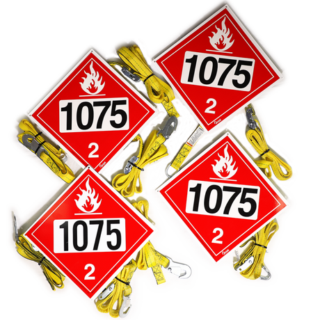 M&L Services  (1075PSSS) Placard Strap System for ASME Tanks, DOT 1075-2, four sides
