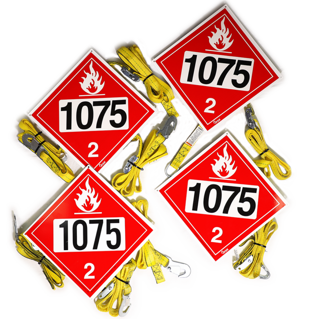 M&L Services  (1075PSSS) Placard Strap System for ASME Tanks, DOT 1075-2, four sides
