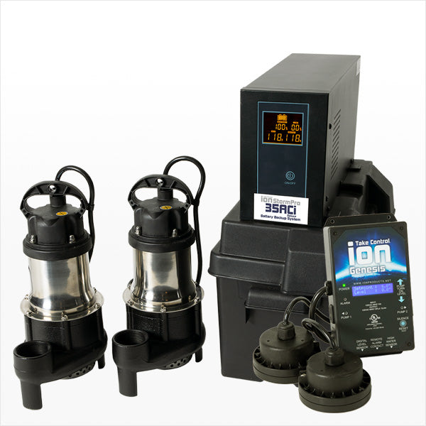 MET20266-b (Ion Technologies) | 35ACi-Deluxe-b (2-1/3 HP) - Dual Pump Battery Backup AC System