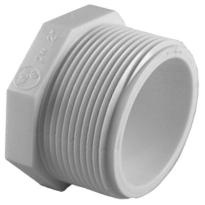 Pvc P 3/4 MPT (Mueller Pvc) | Pvc Plug 3/4 Mipt (450-007) | Pvc Fittings | Plug | MPT | 3/4 | Pvc