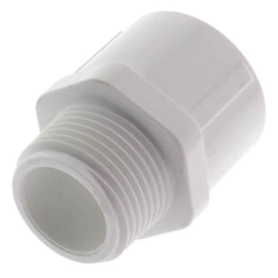 Pvc AD 3/4 X 1/2 Slp X MPT (Mueller Pvc) | Pvc Male Adptr 1/2 Mipt X 3/4 Slip | Pvc Fittings | Male Adapter | Slip x MPT | 1/2 X 3/4 | Pvc
