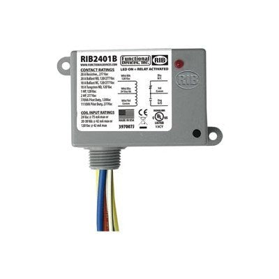 RIB2401B (Functional Devices) | Enclosed Relay 20Amp SPDT 24Vac/dc/120Vac