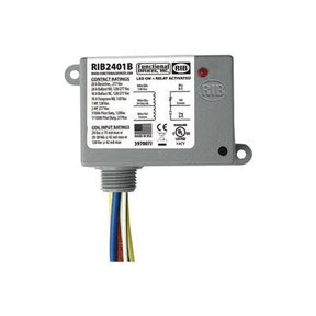 RIB2401B (Functional Devices) | Enclosed Relay 20Amp SPDT 24Vac/dc/120Vac