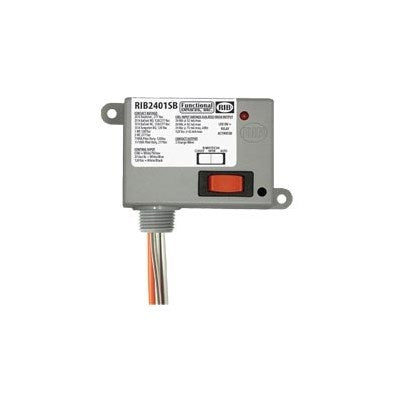 RIB2401SB (Functional Devices) | Enclosed Relay 20Amp Spst-No + Override 24Vac/dc/120Vac