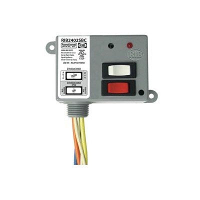 RIB2402SBC (Functional Devices) | Enclosed Relay 20Amp SPDT + Override 24Vac/dc/208-277Vac