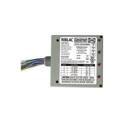 RIBL4C (Functional Devices) | Enclosed Relays 10Amp 3 Spst-No + 1 SPDT 10-30Vac/dc