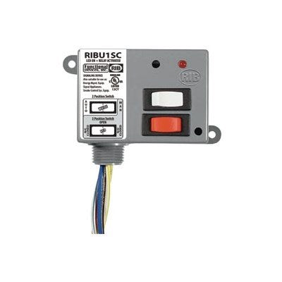 RIBU1SC (Functional Devices) | Enclosed Relay 10Amp SPDT + Override 10-30Vac/dc/120Vac