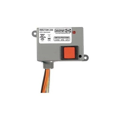 RIBU1SM-250 (Functional Devices) | Enclosed Relay 10Amp Spst 10-30Vac/dc or 120Vac + Override + Monitor