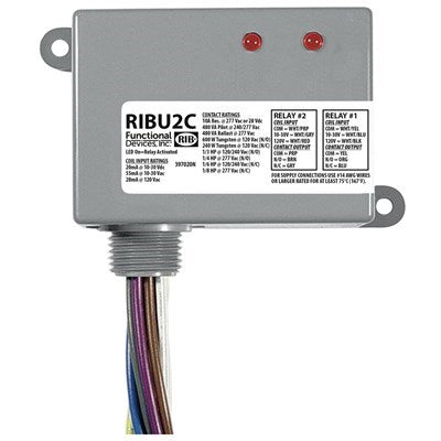 RIBU2C (Functional Devices) | Enclosed Relays 10Amp 2 SPDT 10-30Vac/dc/120Vac