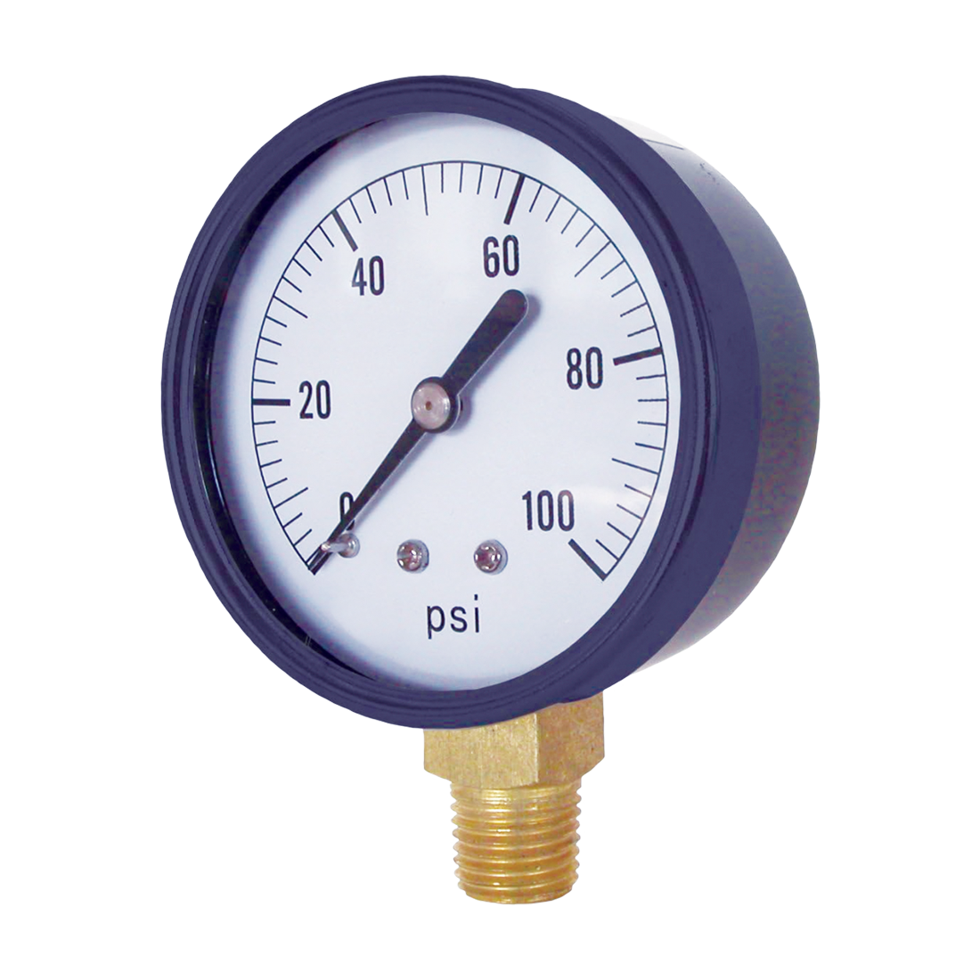 1124DAB100 | Gauge-1/4 Mpt Br Btm Mt 2 Dry 0-100Psi
