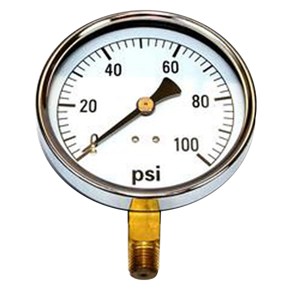 4124DSB100 | Gauge-1/4 Mpt Br Btm Mt 4 Dry 0-100Psi