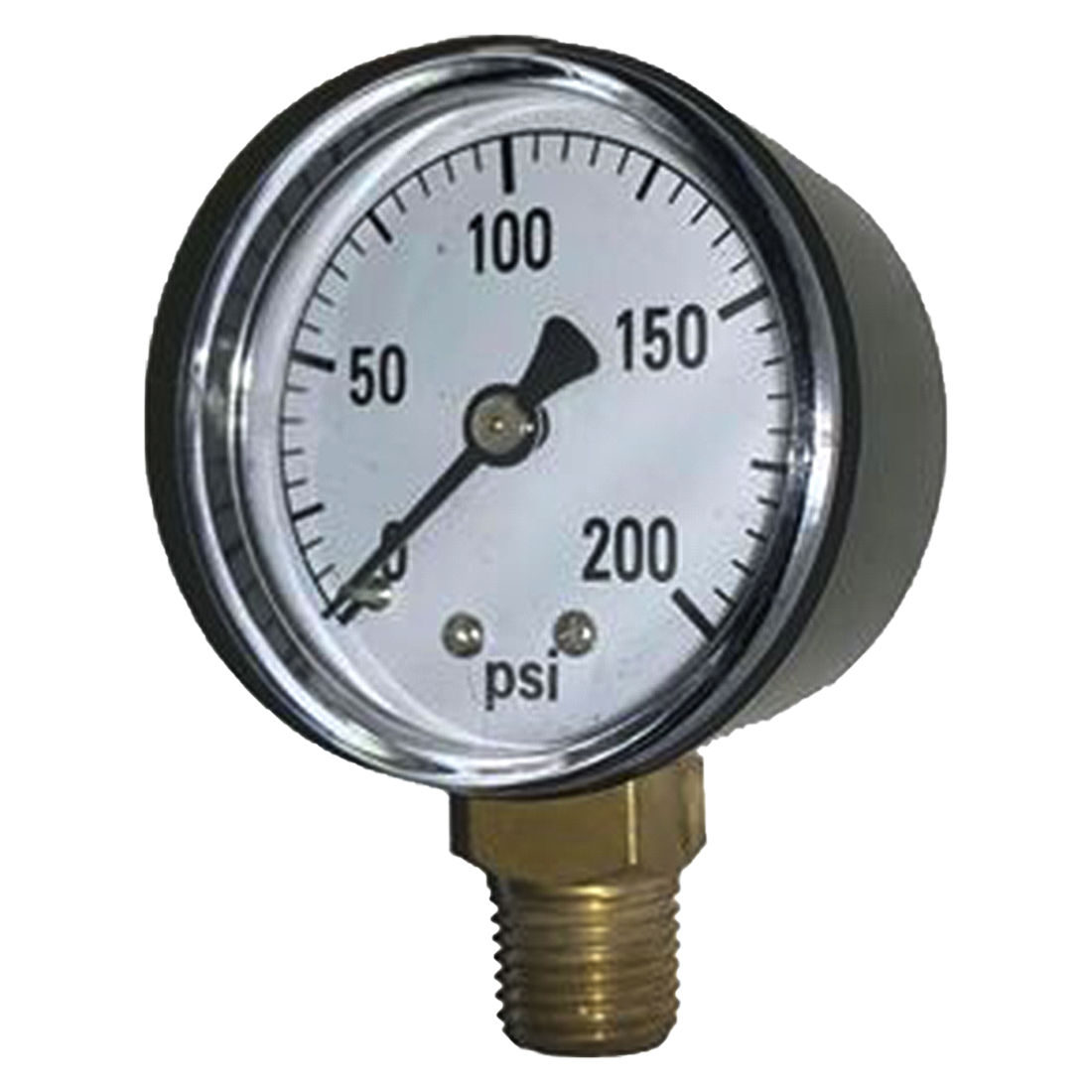 1124DAB200 | Gauge-1/4 Mpt Br Btm Mt 2 Dry 0-200Psi