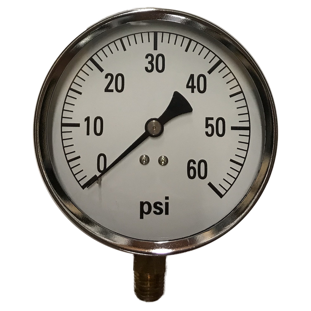 4124DSB60 | Gauge-1/4 Mpt Br Btm Mt 4 Dry 0-60 Psi