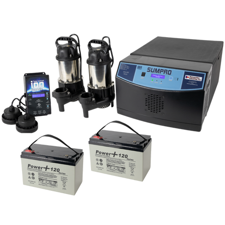 iSP20239-b (Ion Technologies) | Sumpro Platinum Genesis (2- 3/4 HP) - Dual Pump Battery Backup AC System