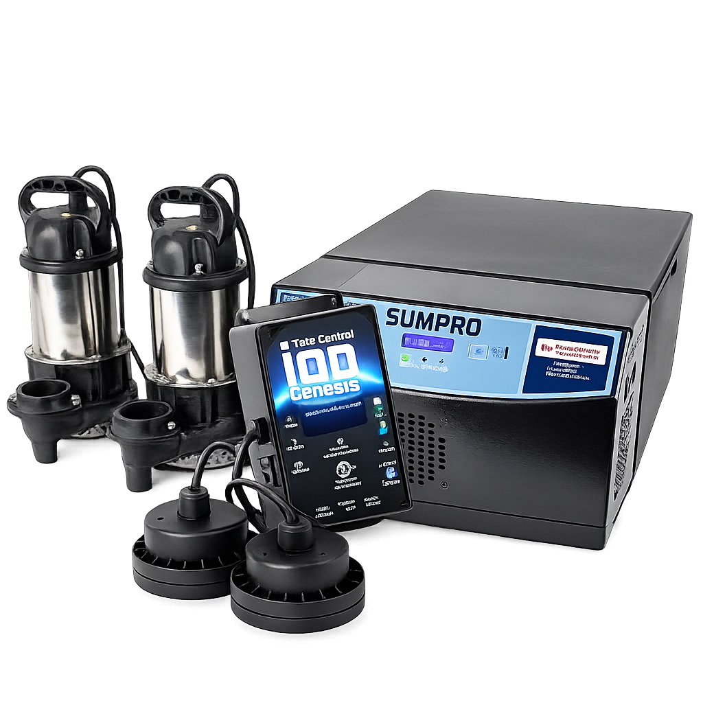 Sumpro Platinum Genesis Dual Pump AC Backup System (Batteries Not Included) - iSP20239