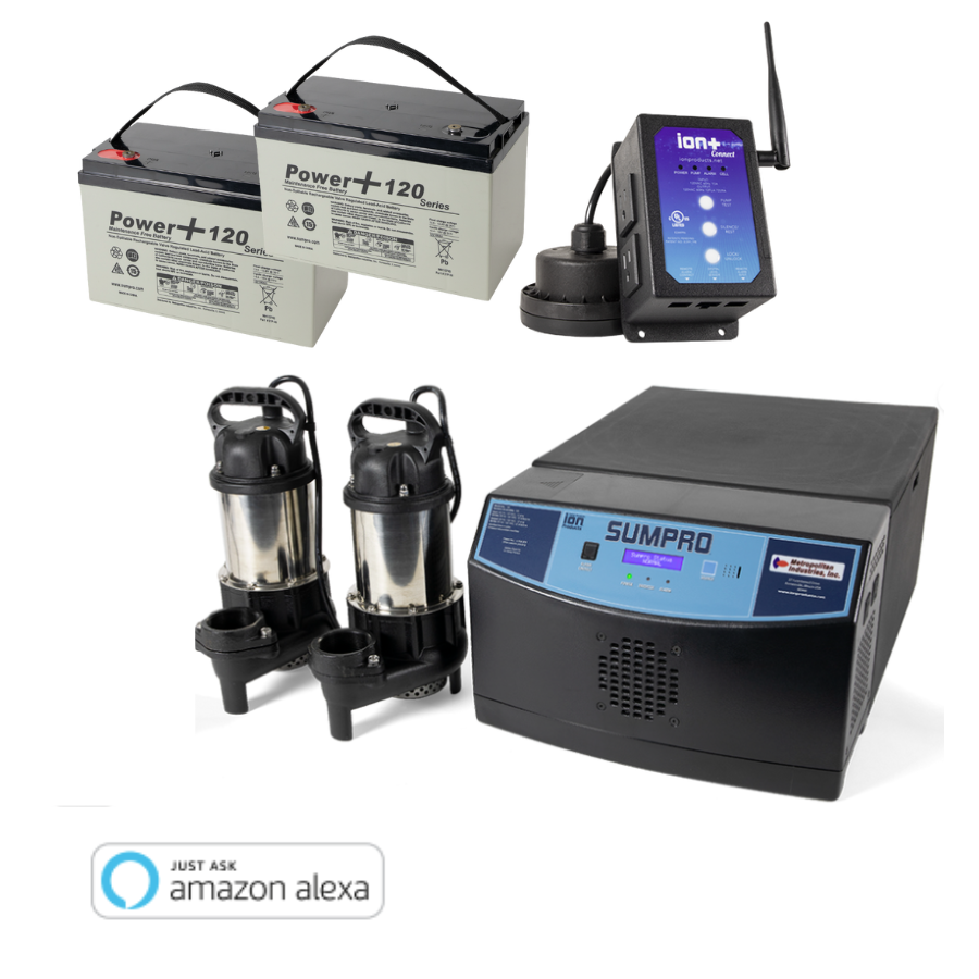 iSP20490-PB (Ion Technologies) | Sumpro Platinum Ion + Connect (2- 3/4 HP) - Dual Pump Battery Backup AC System