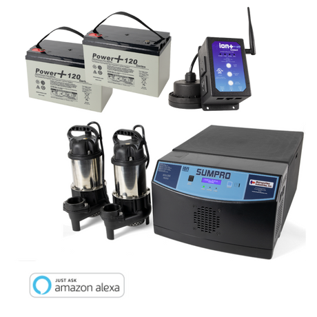 iSP20490-PB (Ion Technologies) | Sumpro Platinum Ion + Connect (2- 3/4 HP) - Dual Pump Battery Backup AC System