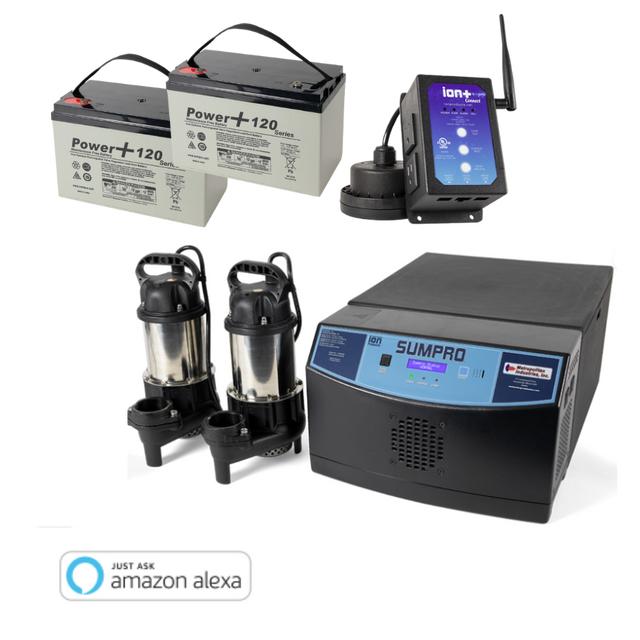 iSP20490-PB (Ion Technologies) | Sumpro Platinum Ion + Connect (2- 3/4 HP) - Dual Pump Battery Backup AC System