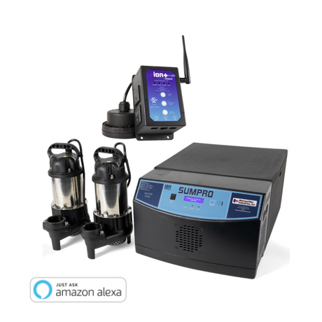 iSP20490-P (Ion Technologies) | Sumpro Platinum Ion + Connect (2- 3/4 HP) - Dual Pump Battery Backup AC System
