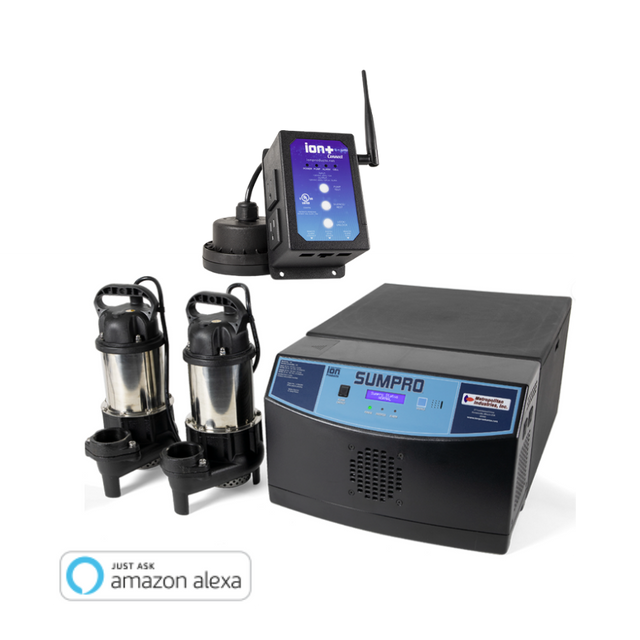 iSP20490-P (Ion Technologies) | Sumpro Platinum Ion + Connect (2- 3/4 HP) - Dual Pump Battery Backup AC System