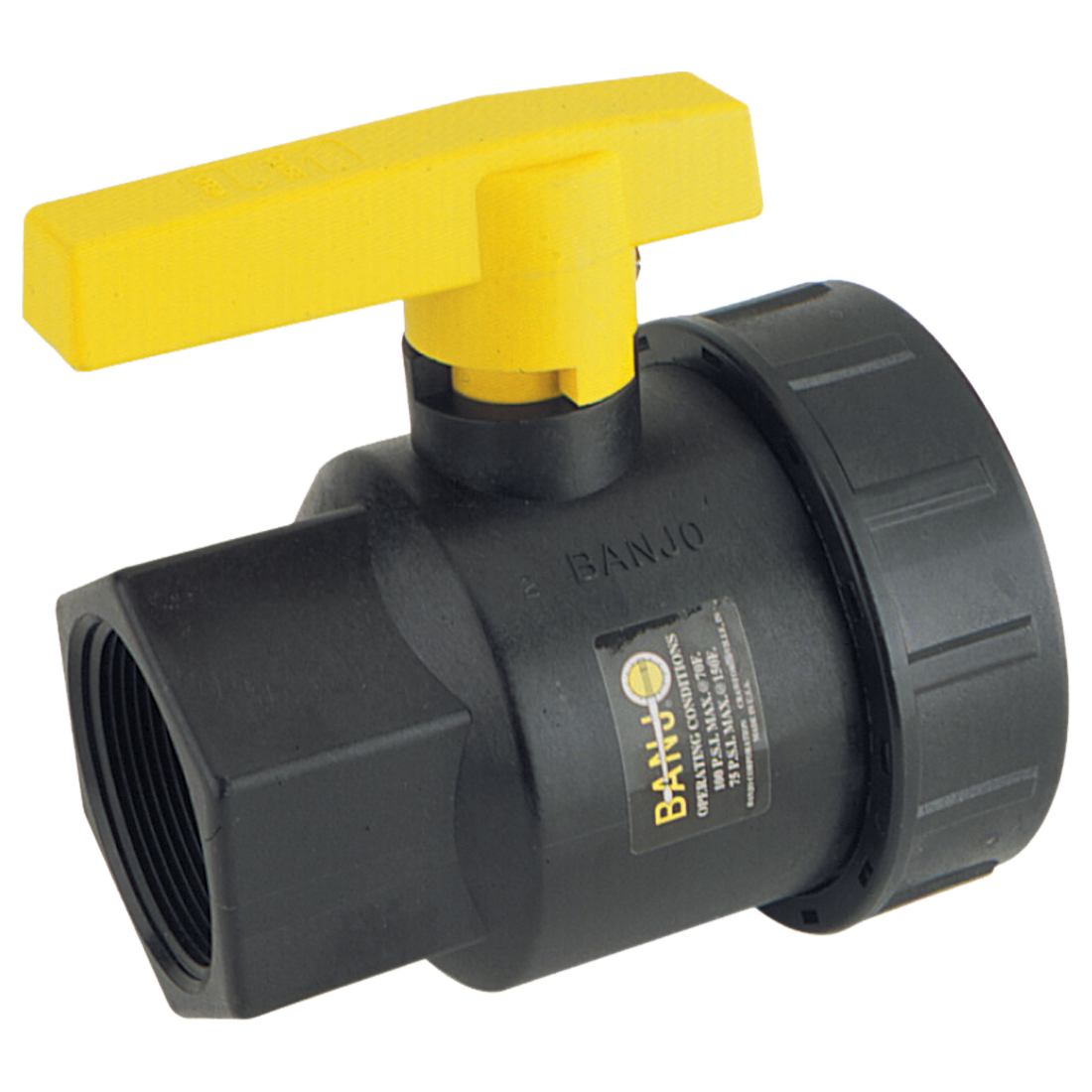 UV200FP (Banjo) Valve-Ball 2 Single Union Poly