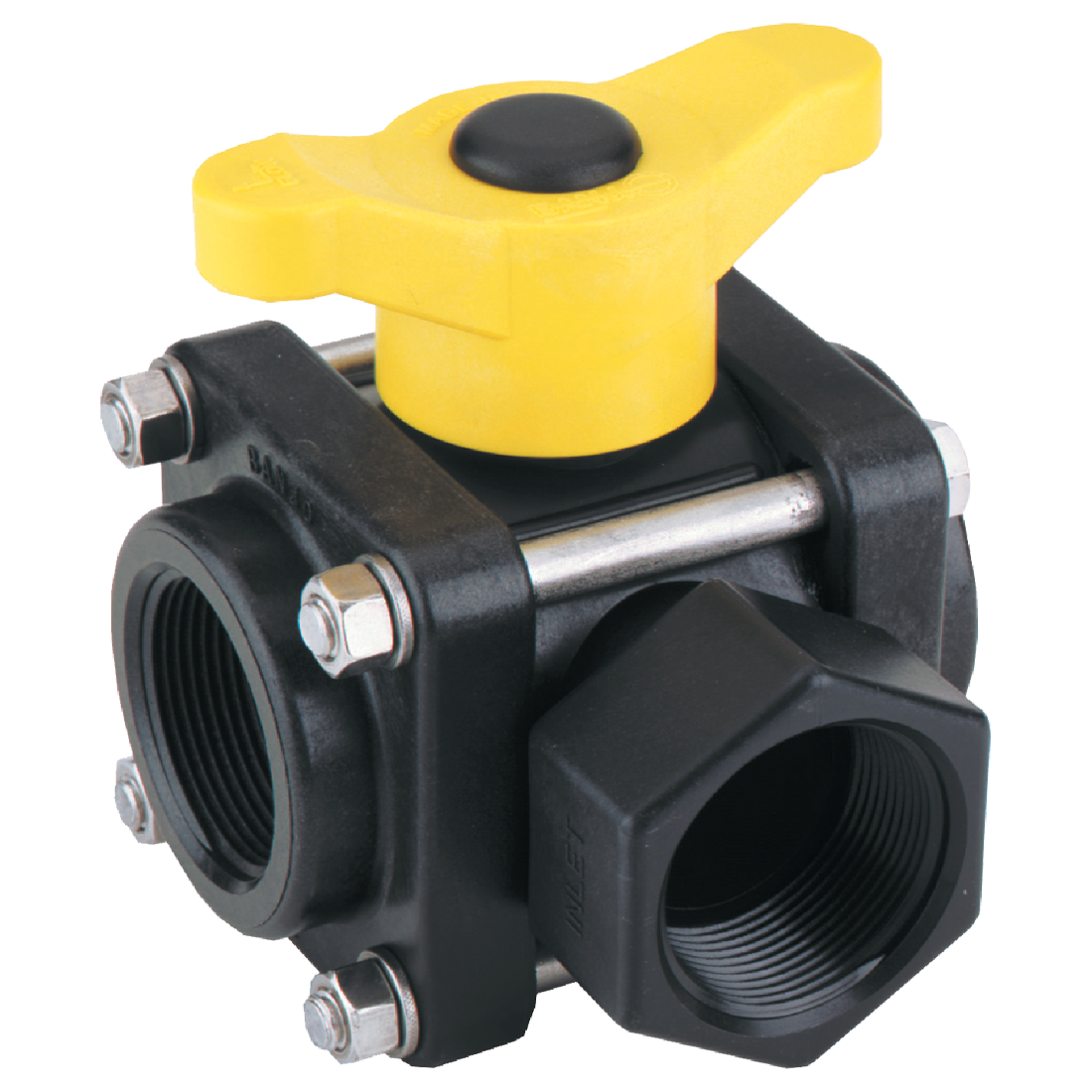 V075SL (Banjo) Valve-Ball 3/4 3-Way Side Load Poly