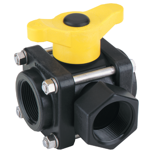 V075SL (Banjo) Valve-Ball 3/4 3-Way Side Load Poly