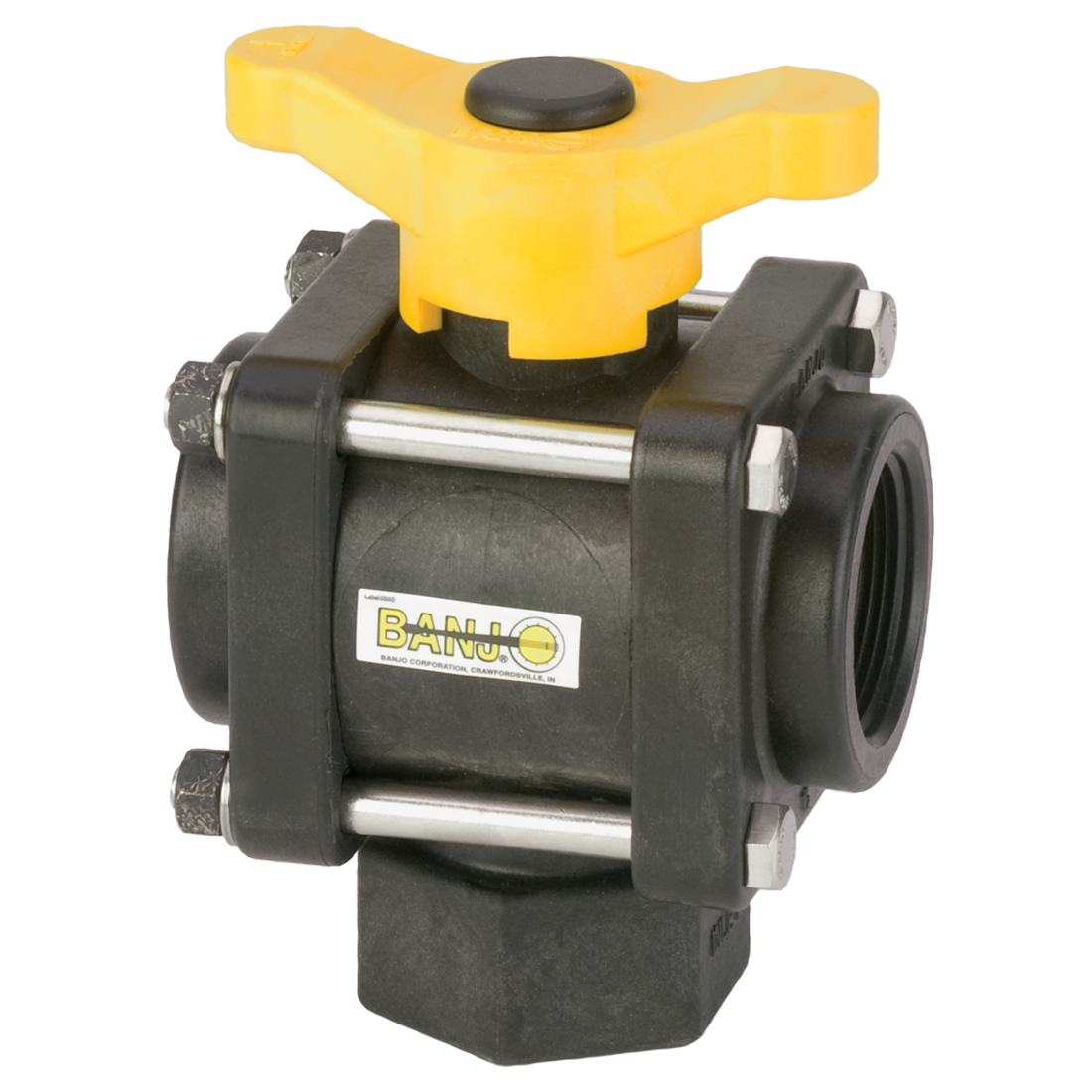 V150BL (Banjo) Valve-Ball 1-1/2 3-Way Bottom Load Poly