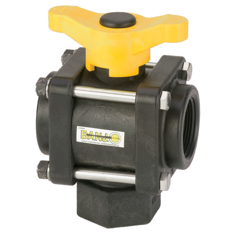 V150BL (Banjo) Valve-Ball 1-1/2 3-Way Bottom Load Poly
