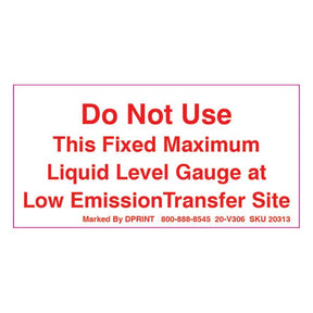 Dprint Part (20-V306) Vinyl Decal 2 In. X 4 In.  Red On White